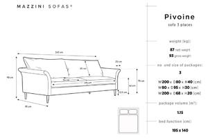 Canapea extensibilă cu spațiu pentru depozitare Mazzini Sofas Pivoine, bej