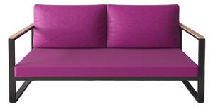 Canapea confortabila fixa cu 2 locuri, EHA, 60x126x85 cm Mov