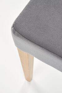 Scaun tapitat cu stofa, cu picioare din lemn Starling Gri / Stejar, l44xA57xH95 cm