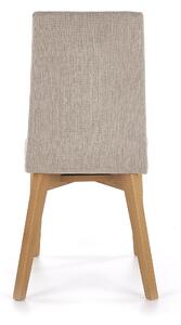 Scaun tapitat cu stofa, cu picioare din lemn Focus Bej / Stejar, l45xA61xH94 cm