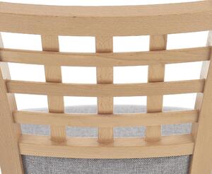 Scaun din lemn de fag, tapitat cu stofa Garson 3 Gri / Stejar, l44xA55xH96 cm