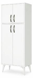 Dulap MDL0101, alb, PAL melaminat, cu 4 usi, 63x35x155 cm