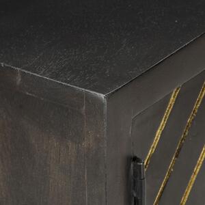 Servanta, negru & auriu, 120 x 30 x 75 cm, lemn masiv de mango - V286512V