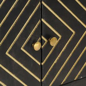 Servanta, negru & auriu, 120 x 30 x 75 cm, lemn masiv de mango - V286512V
