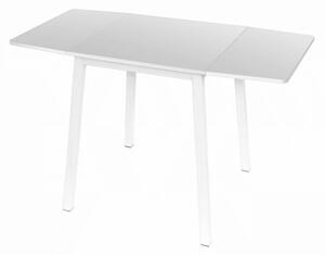KONDELA Masă dining, MDF folie/metal, alb, 60-120x60 cm, MAURO
