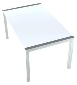KONDELA Masă dining, pliabilă, MDF / metal, alb strălucitor HG, 150-190-230x90 cm, DARO