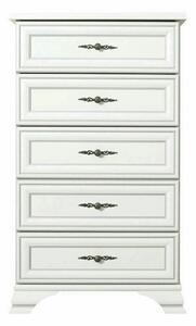 Comoda sertare alb IDENTO, PAL/MDF, 65x45x110 cm
