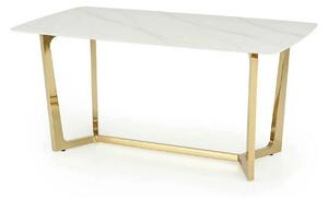 Masa CLEMENTE, alb/auriu, ceramica/metal, 160x90x76 cm