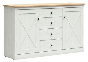 Comoda FRIJA, alb pin andersen/stejar artisan, PAL melaminat, 153x44x9