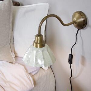 PR Home Aplică de perete Ester, alb natural, proiecție 34 cm, metal, Auriu / Alamă, Camera de zi / sufragerie, Metal, Vintage