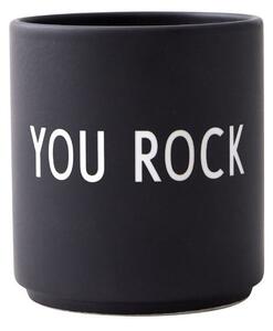 Cană neagră din porțelan 300 ml You Rock – Design Letters