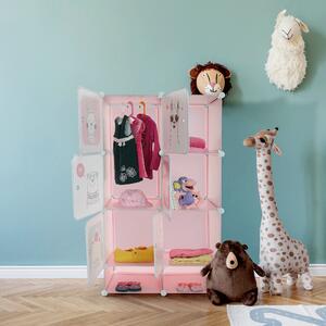 Dulap modular pentru copii, roz / model copii, NORME