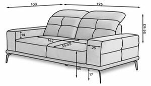 Canapea fixa 2 locuri gri inchis Torrense