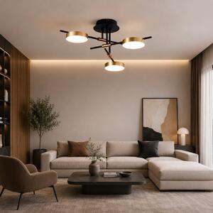 Plafonieră LED Modernă Erste Kara 30W 1800lm 3000K 520x80mm Negru Auriu Corp Iluminat Interior Elegant Design Geometric pentru Living Dormitor