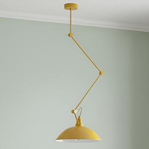 ALDEX Lampă suspendată Melos, galbenă, Ø 36 cm, metal, reglabil, Galben, Camera de zi / sufragerie, Metal, Scandinavă