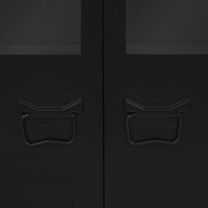 Servanta, stil industrial, negru, 120 x 35 x 70 cm, metal - V245959V
