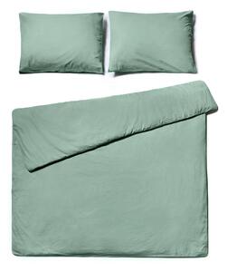 Lenjerie pentru pat dublu din bumbac stonewashed Bonami Selection, 160 x 200 cm, verde mentă