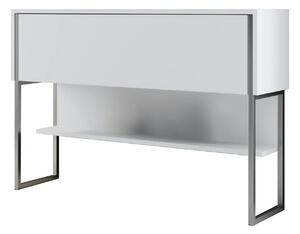 Consola LUXE, alb/crom, PAL melaminat/metal, 120x30x80 cm
