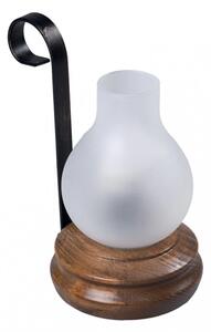 Veioza, lampa de masa rustica fabricata manual din lemn Vela WOOD-VE-TL1