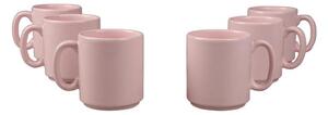 Set 6 căni Kütahya Porselen Classic, 330 ml, roz