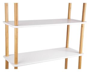 Etajeră cu picioare din bambus Leitmotiv Cabinet Simplicity, alb