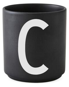 Cană din porțelan Design Letters Alphabet C, 250 ml, negru