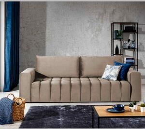 Set canapea extensibila, fotoliu si taburet bej Lazio