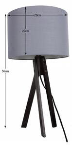 Lampă de masă, gri/lemn negru, LILA TYP 5 LS2002
