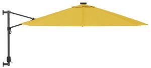 Umbrelă de soare montată pe perete, galben, 290 cm