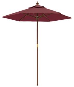 Umbrelă soare de grădină stâlp din lemn, roșu bordo, 196x231 cm