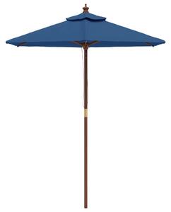 Umbrelă de soare de grădină stâlp din lemn, albastru 196x231 cm