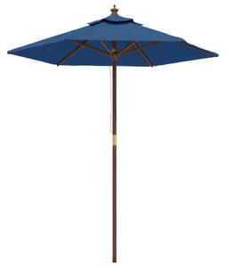 Umbrelă de soare de grădină stâlp din lemn, albastru 196x231 cm