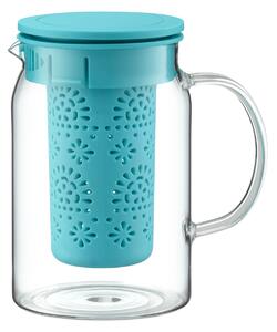 Ceainic sticla cu infuzor plastic 1L, turcoaz, Nordic