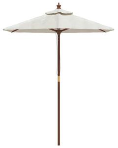 Umbrelă de soare de grădină stâlp din lemn nisipiu 196x231 cm