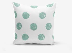 Față de pernă cu amestec din bumbac Minimalist Cushion Covers Mind Green With Points, 45 x 45 cm