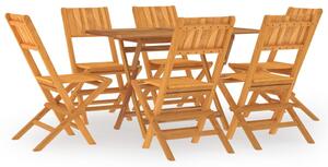 Set mobilier de grădină, 7 piese, lemn masiv de tec