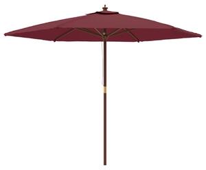 Umbrelă soare de grădină stâlp din lemn, roșu bordo, 299x240 cm
