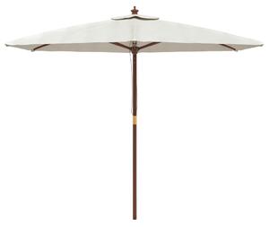 Umbrelă de soare de grădină stâlp din lemn, nisipiu, 299x240 cm