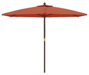 Umbrelă de soare de grădină stâlp din lemn cărămiziu 299x240 cm