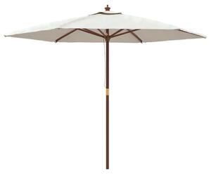 Umbrelă de soare de grădină stâlp din lemn, nisipiu, 299x240 cm
