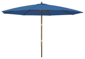 Umbrelă de soare de grădină stâlp din lemn, albastru 400x273 cm