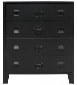 Comoda sertare, metal, stil industrial, 78x40x93 cm, negru - V245963V