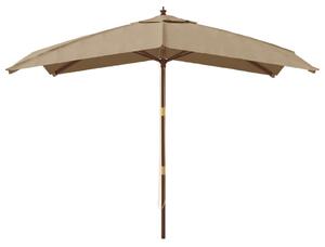 Umbrelă de grădină stâlp din lemn, taupe, 300x300x273 cm