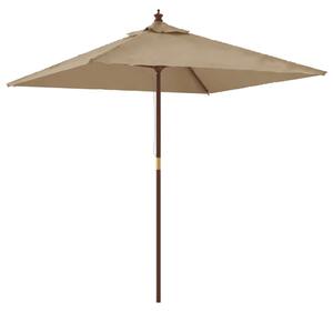 Umbrelă soare de grădină stâlp din lemn taupe 198x198x231 cm