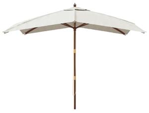 Umbrelă de grădină stâlp din lemn, nisipiu, 300x300x273 cm