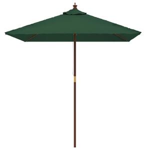 Umbrelă soare de grădină stâlp din lemn verde 198x198x231 cm
