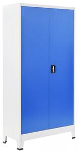 Dulap de birou, metal, 90 x 40 x 180 cm, gri si albastru - V245976V