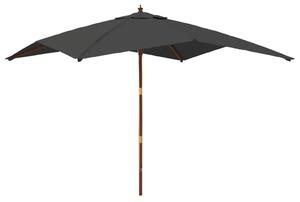 Umbrelă de grădină stâlp din lemn, antracit, 300x300x273 cm