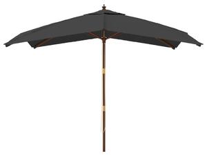 Umbrelă de grădină stâlp din lemn, antracit, 300x300x273 cm