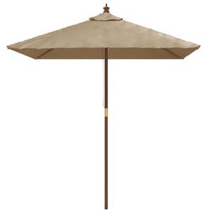 Umbrelă soare de grădină stâlp din lemn taupe 198x198x231 cm